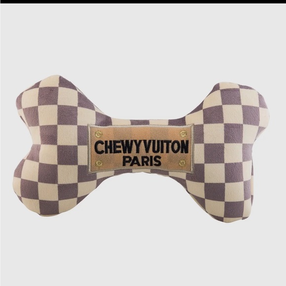 Tan/cream chck dog bone - Picture 3 of 4